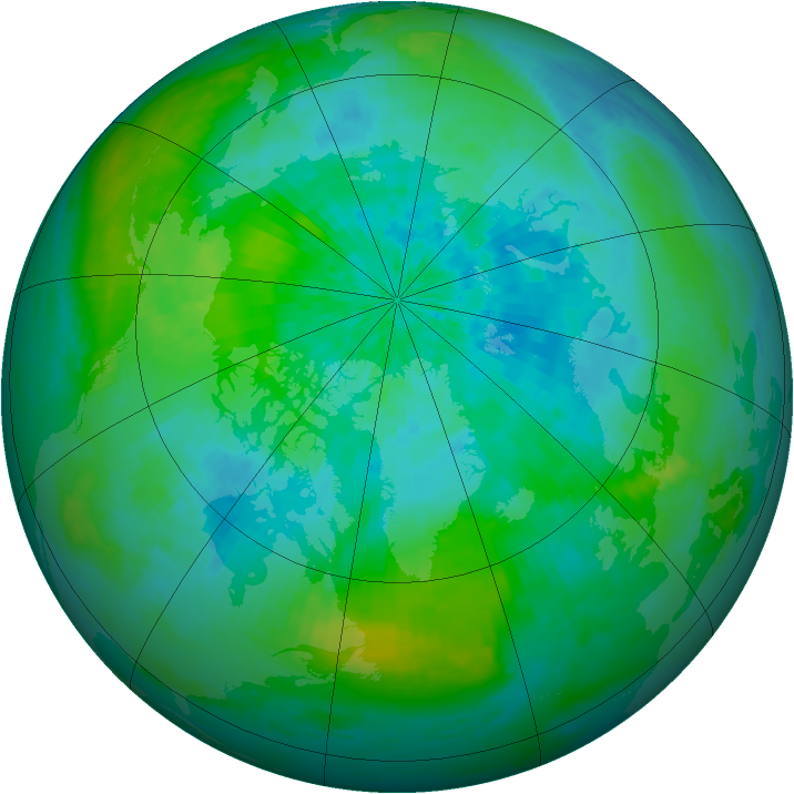 Arctic ozone map for 10 September 2003